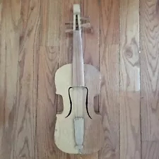 4/4 Violin Unfinished Wood White Violin With Bow 23” Long