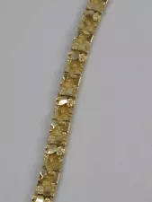 Nice Beautiful 14k Gold Nugget Bracelet 6 mm 7.25" 14g