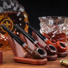 Classic Bruyere Pipe Handmade Solid Wood Long Handled Pipe Tobacco Pipes