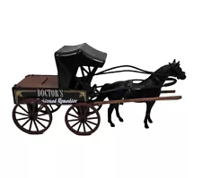 Breyer Stablemates Doctor's Buggy #5986Retired With Black Thoroughbred Horse