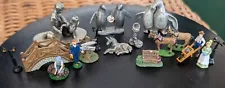 17 Pewter Figurines Vintage Bundle Animals And People Farm More Mystical