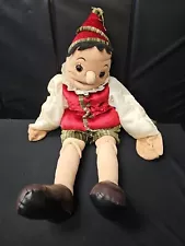 28" Folkmanis Vintage Pinocchio Full Body Puppet Nose Grows ** Read **