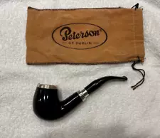 Peterson's Tobacco Pipe ireland estate vintage sterling silver bowl black