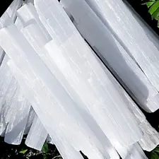 LOT XL Selenite Logs " Wand lbs Rough Crystal Sticks Heal 5 Pound BULK Wholesale