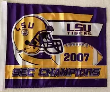 LSU TIGERS 2007 SEC CHAMPIONS FLAG- Pole or Wall- 15" x 11.5"