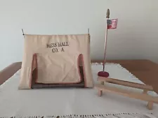 Vintage Barclays Manoil Mess Hall Tent - 2 benches and flag pole