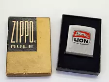 1960s Vintage Zippo Rule LION Oil and Gas Logo Advertising Box with Insert