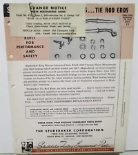 1951 Studebaker Parts Bulletin Indep Garages King Pin Kits Tie Rod Ends Original