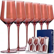 Red Colored Wine Glasses Set of 6, Drinking - Kitchen