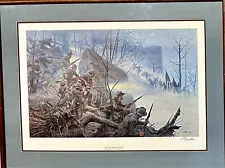 Framed signed and numbered ltd edition Civil War litho by Mort Kuntsler w COA