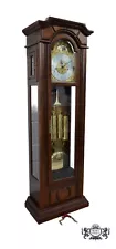 Vintage Hamilton Lancaster Transitional Style Walnut & Burl Grandfathers Clock