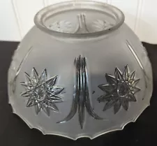 Vintage Cut Starburst & Frosted Etched Scroll Glass Lamp Light Shade