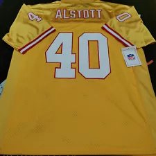 Vintage Mike Alstott #40 Buccaneers Throwback Yellow Stitched Jersey