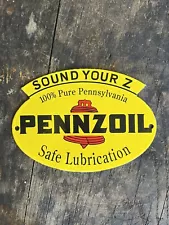 New ListingPENNZOIL VINTAGE PORCELAIN 8" X 6" GAS AND OIL SIGN