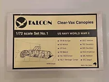 FALCON 1/72 Scale Set #1 Clear-Vax Canopy US Navy WW2