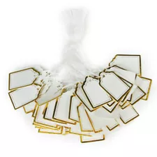 500pcs Rectangular Price Label Tags with Hanging String for Jewelry Watch Sale