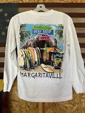 Margaritaville Shirt Women’s Small White Graphic Jimmy Buffet Long Sleeve Cotton