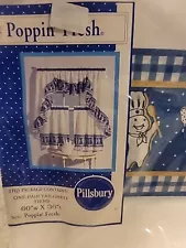 Pillsbury Doughboy Poppin'Fresh Tailored Tiers Curtains 60x36 NIP 1998