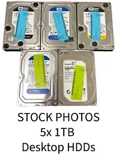 Lot of (5) 1TB 3.5" Major Brand Desktop Hard Drives - No Bad Sectors 1 TB