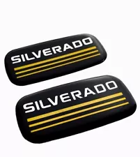 2X Side Roof Pillar Cab Emblem Badge Nameplate for 99-07 Chevy Silverado Yellow