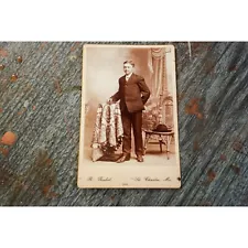 Young Teenager Male Suit Hat St. Charles MO Goebel 1890s Cabinet Card