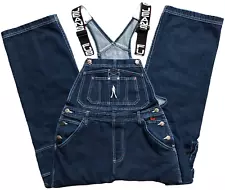 VTG Fubu Jeans Overalls Womens M Denim Cargo Bib Suspender Wide Leg Baggy 90s