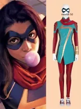 Marvel Comics Ms Marvel Kamala Khan Cosplay Superhero Outfit Halloween Costume