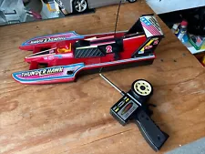 Vintage 1987 Remco THUNDER HAWK Racing Boat w/ remote Red For Parts Only