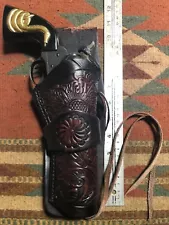 FIT EAA Bounty Hunter EMF 1873 Colt SAA 4.75 Western Leather Drop Holster Used