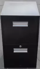 Nice Vintage Black Metal Short Two Drawer File Cabinet – PERFECT FOR HOME OFFICE