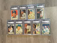 9 1952 Topps Baseball Card Lot CGC Graded Billy Martin Jensen Ted Kluszewski