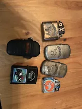 Variety Of Old Cigarette Branded Zippo Lighters