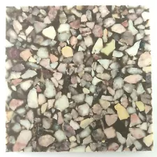 Vintage Fritztile Terrazzo Mini Floor Tile Single Sample C116 Rustic Rose Retro