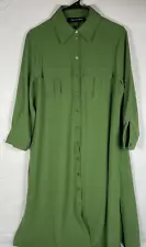 Gabrielle Union NY Company Green Button Down Maxi Dress Size Medium