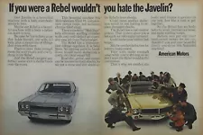 1968 AMC Rebel Ad Javelin Vintage Magazine Advertisement American Motors Gold 68