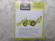 Rare Oliver 1650 4WD Tractor Loader Backhoe Sales Sheet 1965