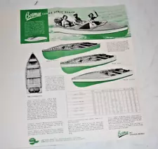 Vtg. 1950's Bowman Cedar Strip Boats Foldout Sales Brochure