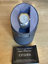 Citizen Eco Drive solar powered mens watch, 100 meters water resistant.