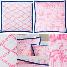 NWT Lilly Pulitzer for Pottery Barn La Via Loca Reversible Euro Pillow Sham New