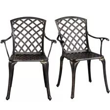 Outdoor Patio Dining Chairs Bistro Metal Chairs Set of 2 for Garden Porch, Used