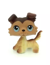 #58 Rera Littlest Pet Shop Brown Collie Dog Puppy Blue Eyes LPS Animal NEW USA