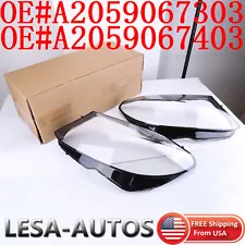 for Mercedes-Benz C Class W205 2015-2018 1Pair Headlight ABS Clear Cover Lens US