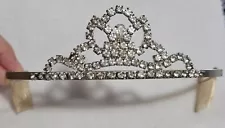 Vintage Rhinestone Crown Tiara Jeweled Headpiece Pageant Queen Princess