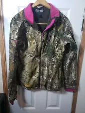 Realtree Womens Camo Coat Jacket Large 42-44 Flattering Pink Camouflage Hunting