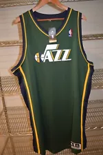 Utah Jazz Team Issue 2011 Adidas Blank Green Jersey Sewn Logo Stitched 5X XXXXXL