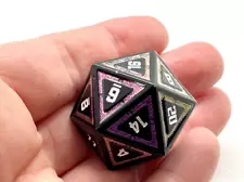 Single Jumbo D20 Metal Polyhedral Dice, Individual D&D Dice, Oversized Dice D20