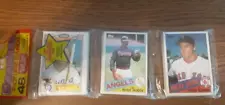 1985 Topps Rack Pack Roger Clemens Rookie Card On Top & Reggie Jackson