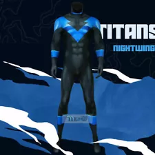 Batman Arkham City Nightwing Dick Bodysuit Zentai Tight Jumpsuit Cosplay Costume