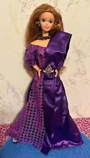 Vintage COSTCO 1991 Deep Purple Masquerade Ball Barbie Teresa in Designer Gown