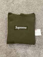 FW 2011 Supreme Box Logo Hooded Sweatshirt - Olive - Large